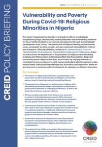 First page of Policy Briefing on poverty, religious inequality and Covid19 in Nigeria